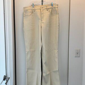 Good American Good Ease Faux Leather Pants - Beige / size 14/32